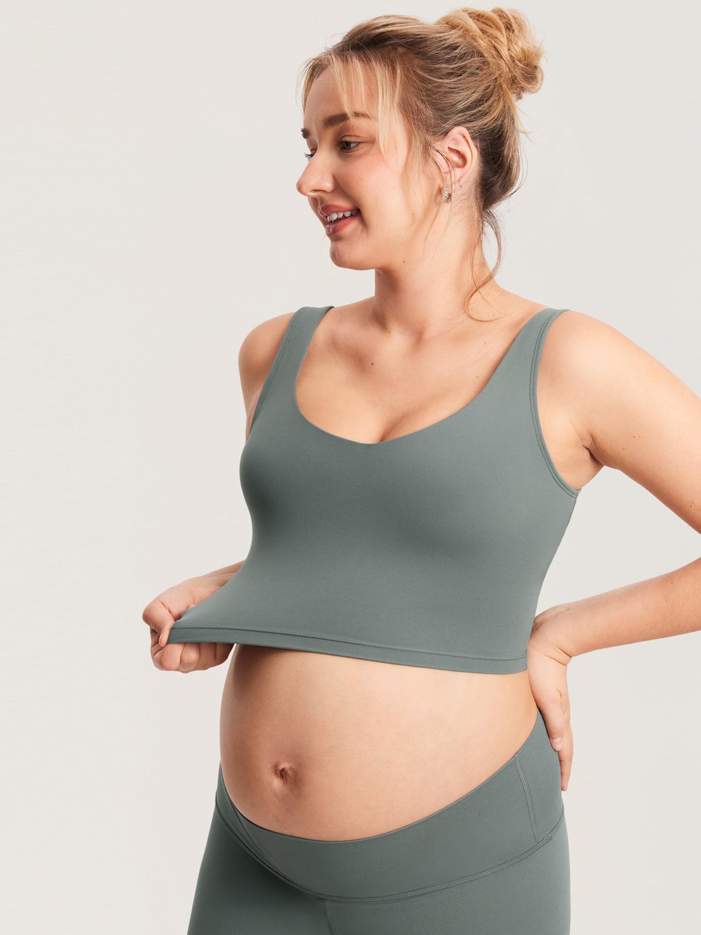 V Neck Nursing Crop Tank Top