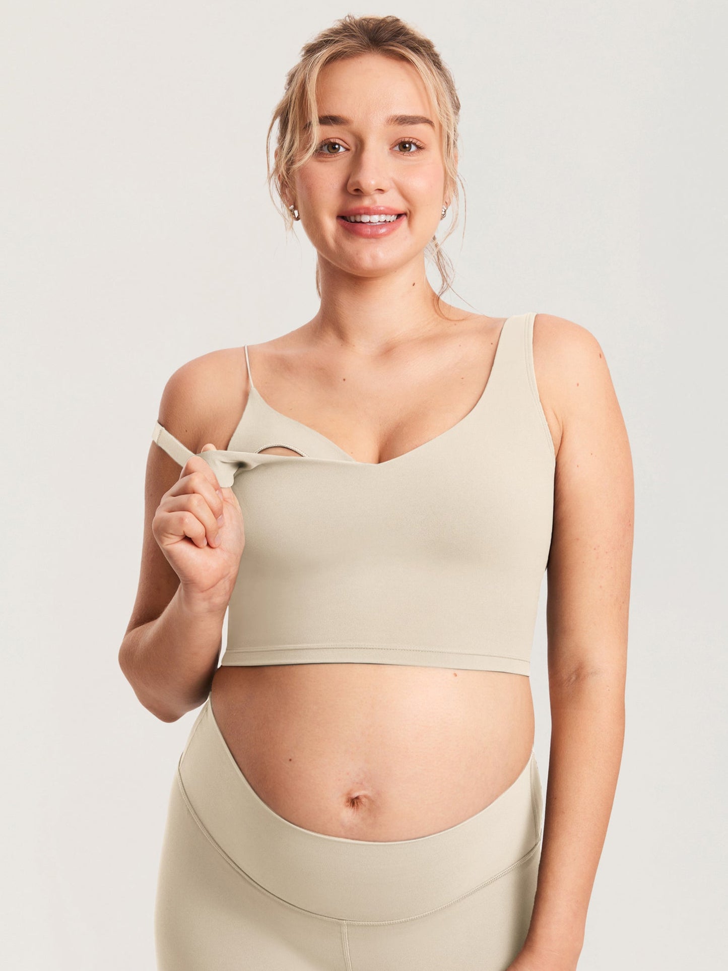 V Neck Nursing Crop Tank Top
