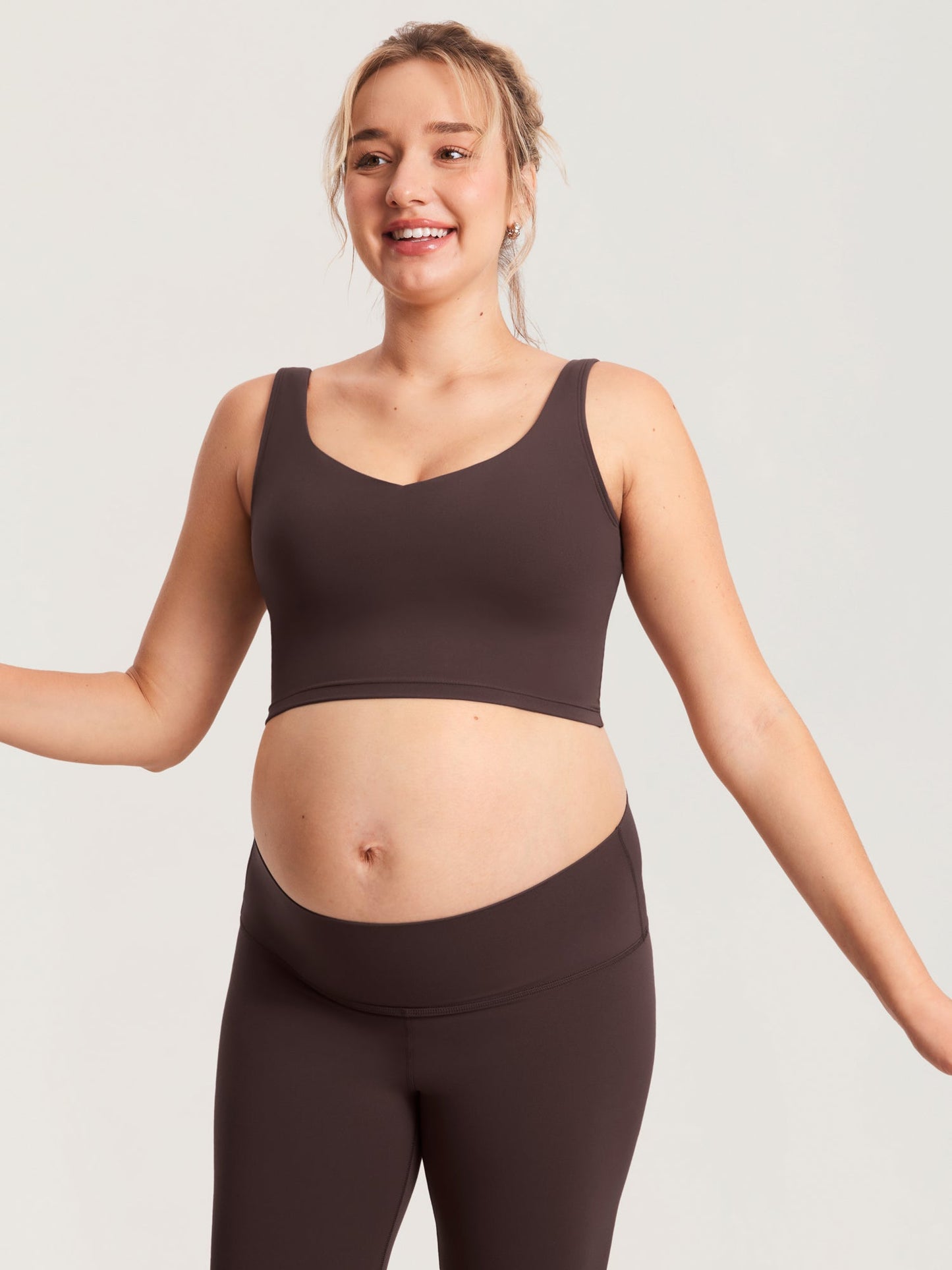 V Neck Nursing Crop Tank Top