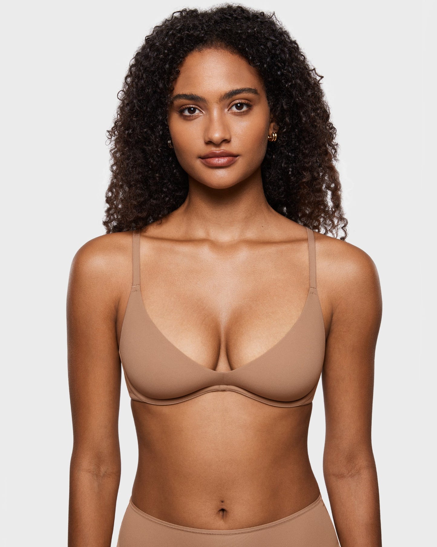 INLYRIC Women's Inbarely Plus Plunge Bra - Unlined Underwire Sexy Demi Balconette Bras