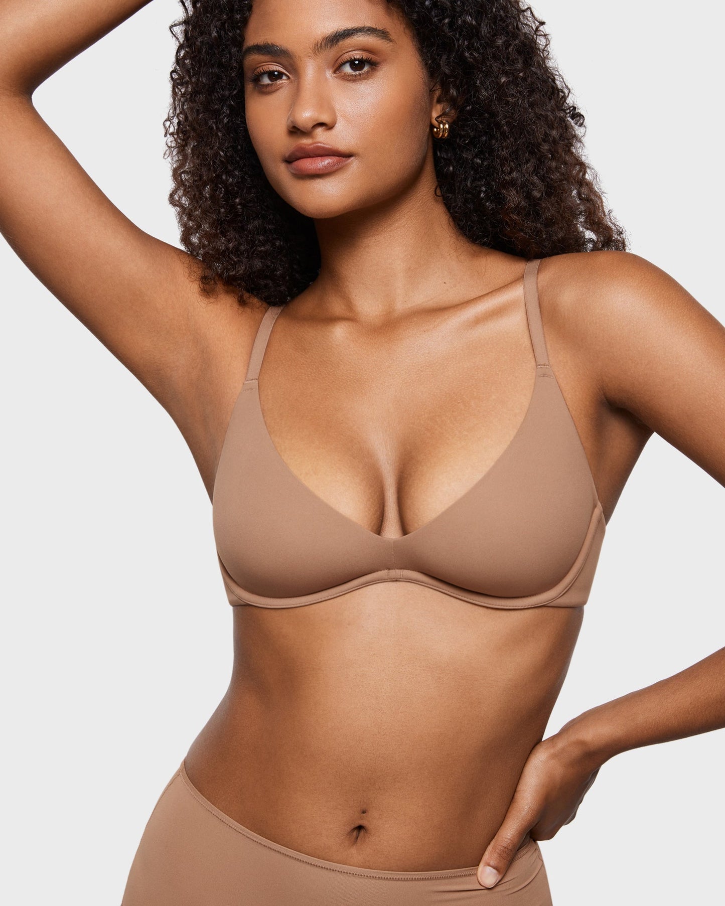 INLYRIC Women's Inbarely Plus Plunge Bra - Unlined Underwire Sexy Demi Balconette Bras