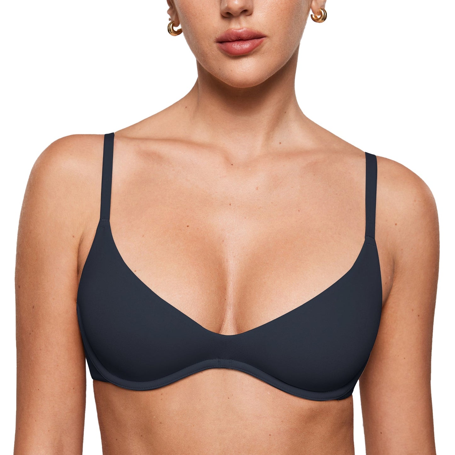 INLYRIC Women's Inbarely Plus Plunge Bra - Unlined Underwire Sexy Demi Balconette Bras