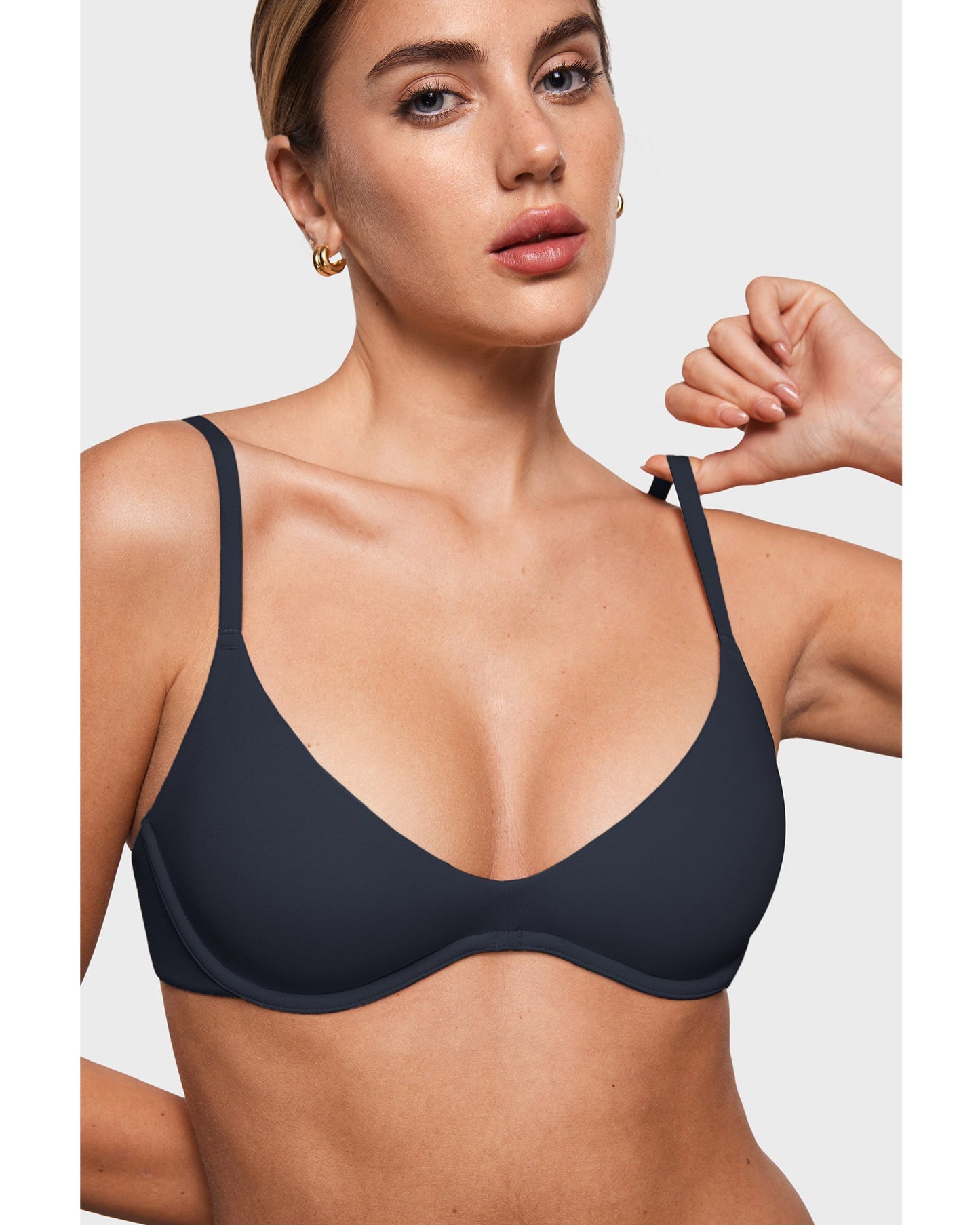 INLYRIC Women's Inbarely Plus Plunge Bra - Unlined Underwire Sexy Demi Balconette Bras