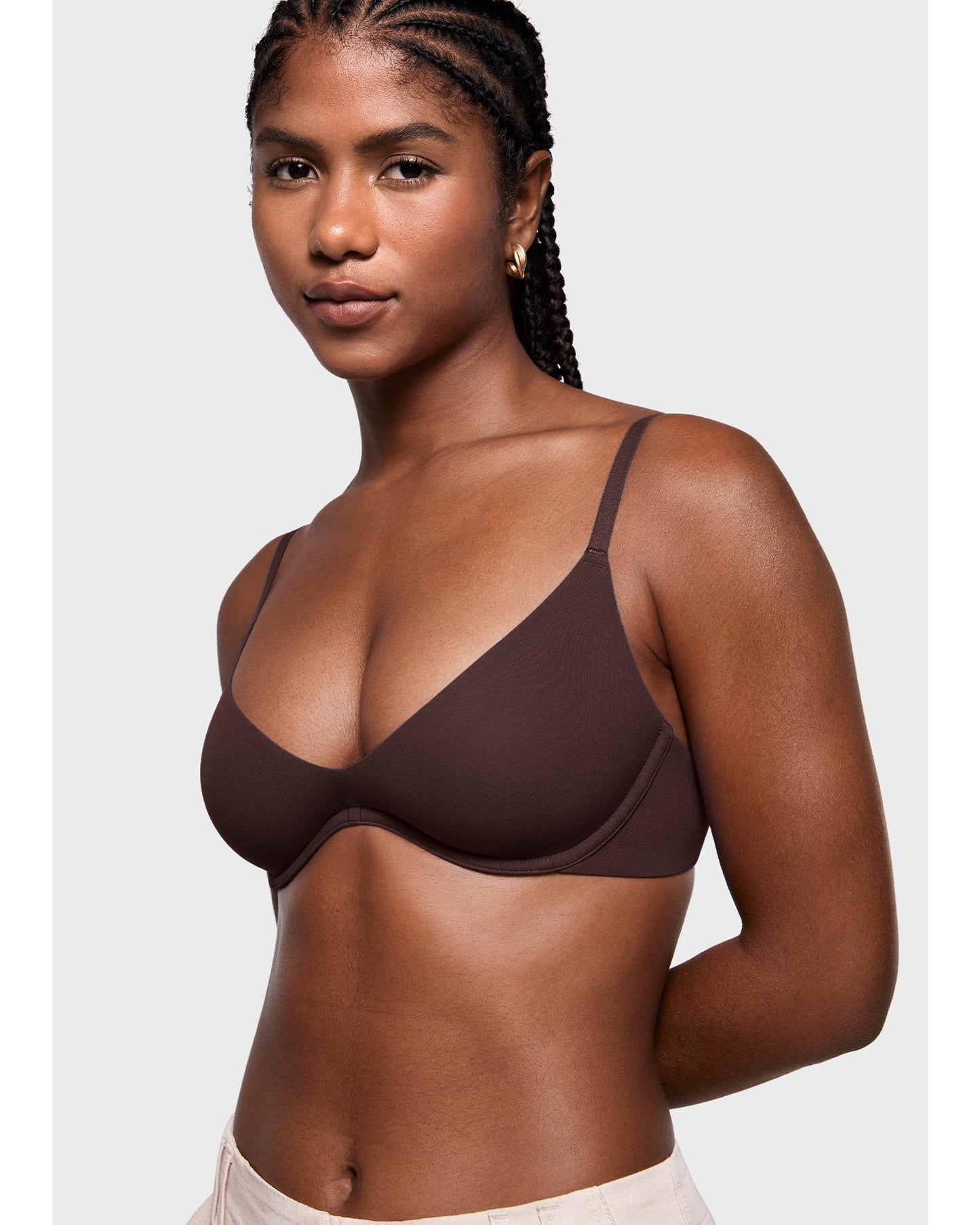 INLYRIC Women's Inbarely Plus Plunge Bra - Unlined Underwire Sexy Demi Balconette Bras