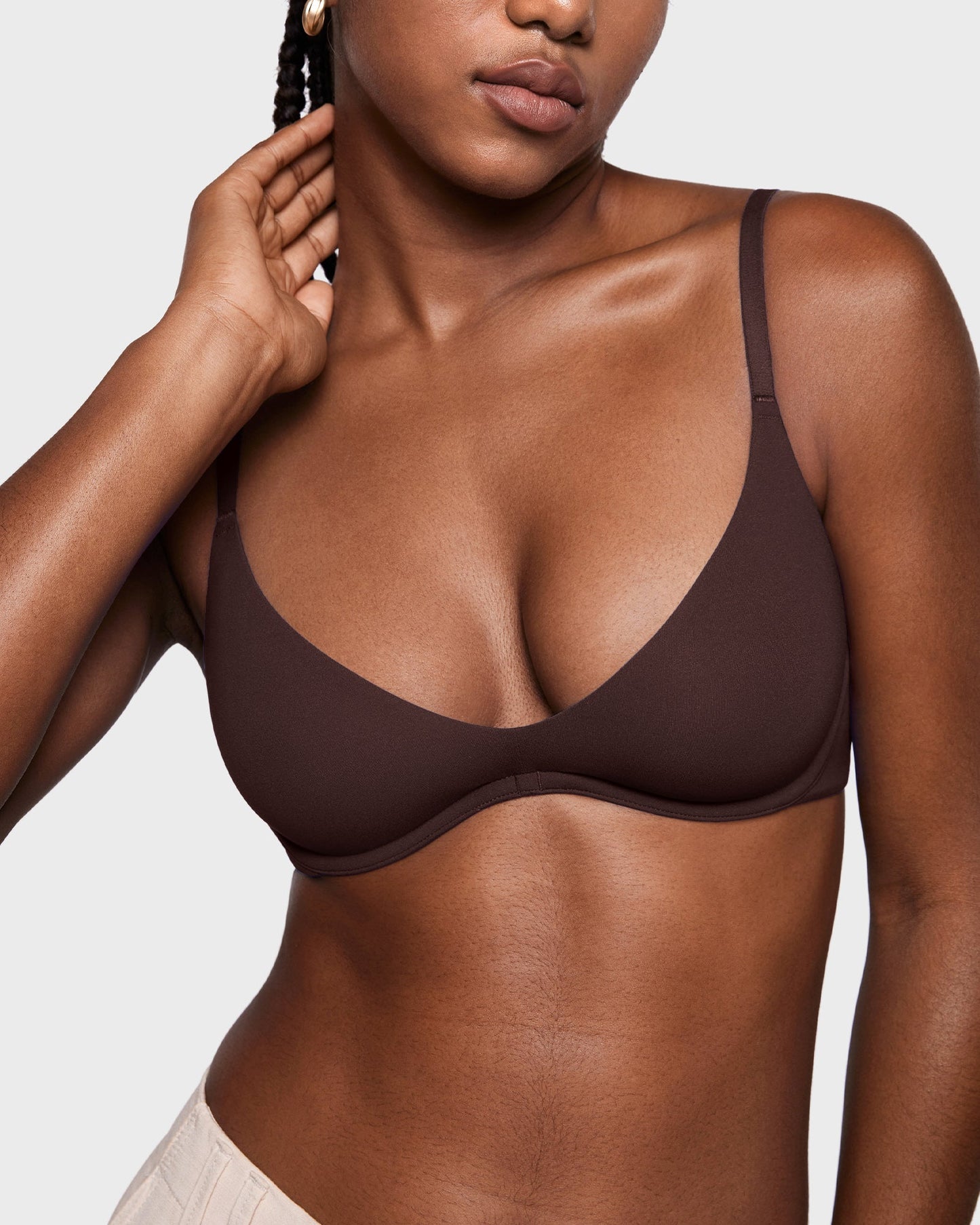 INLYRIC Women's Inbarely Plus Plunge Bra - Unlined Underwire Sexy Demi Balconette Bras