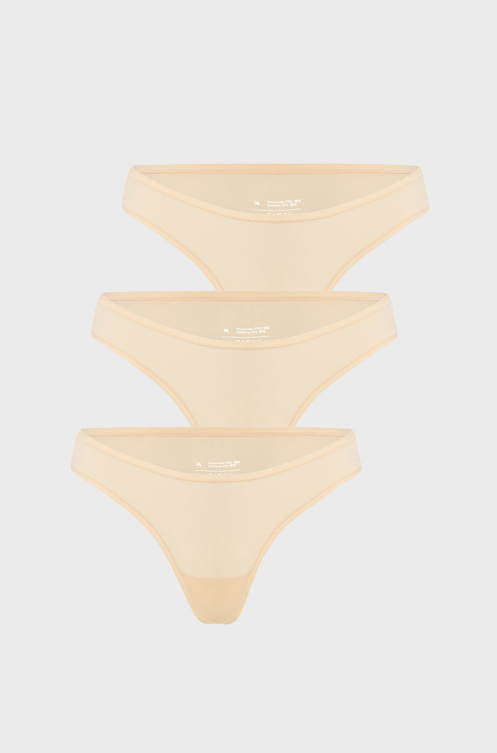 V-shaped Low Rise Thongs 3 Pack