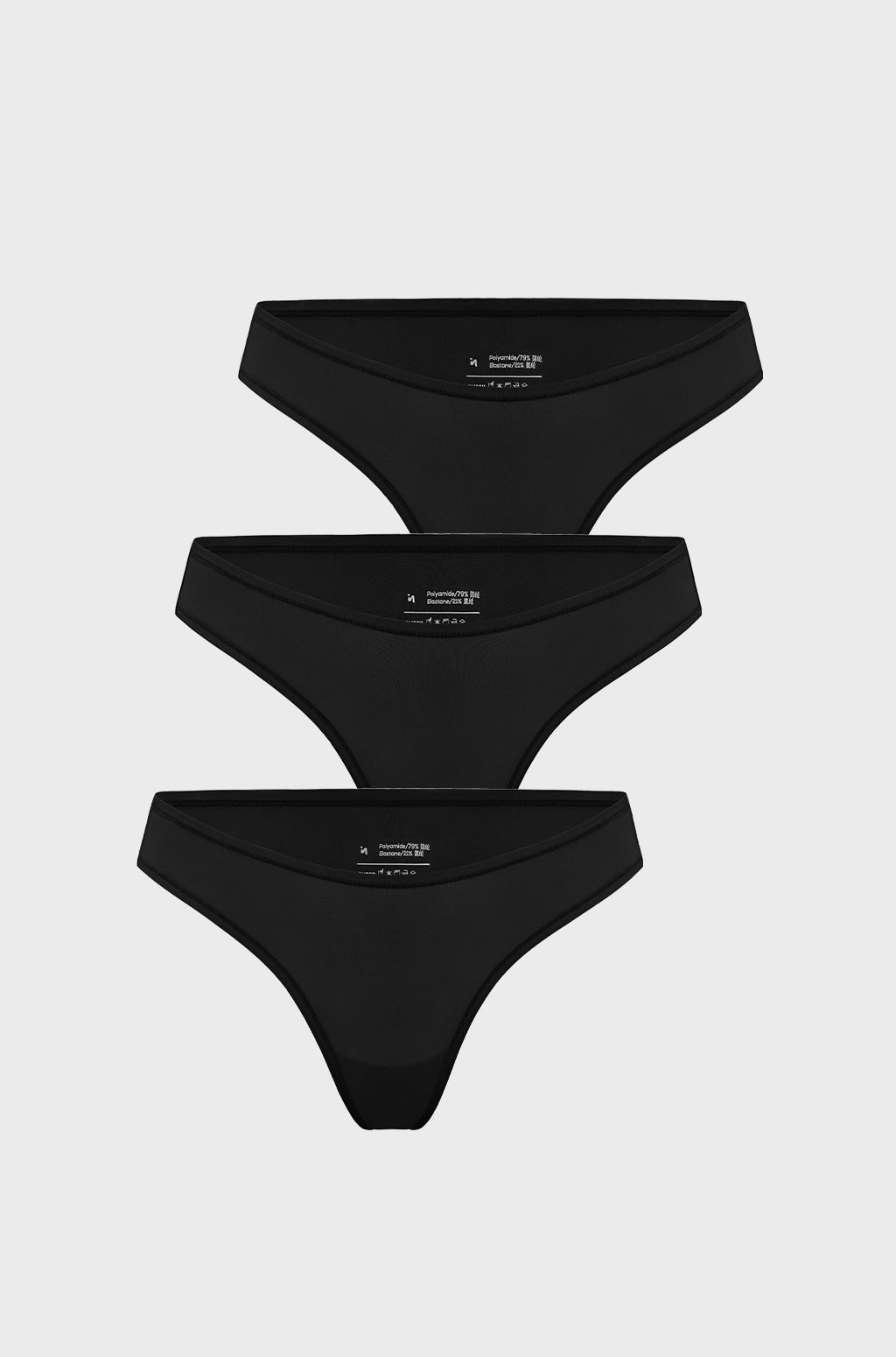 V-shaped Low Rise Thongs 3 Pack