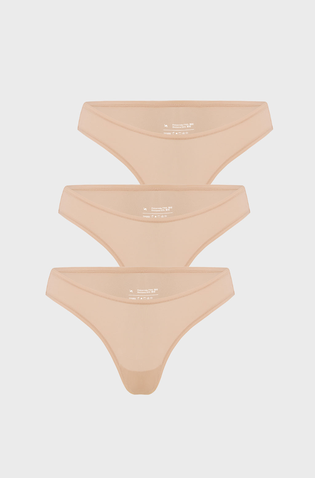 V-shaped Low Rise Thongs 3 Pack