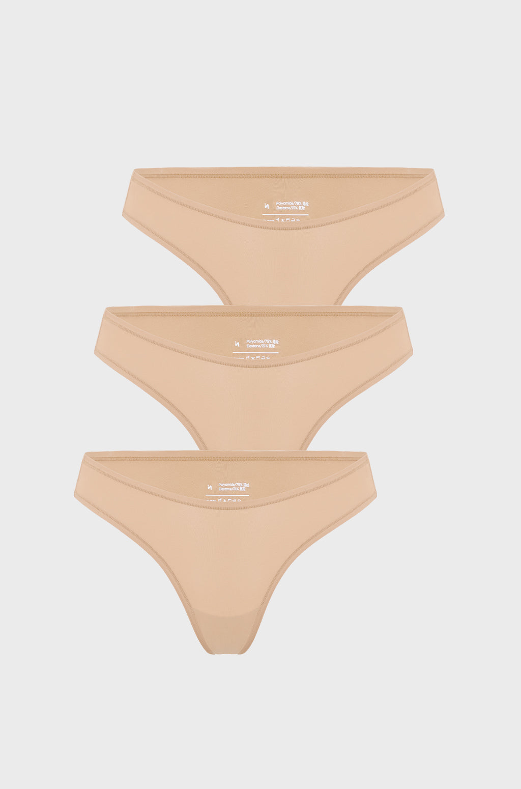 V-shaped Low Rise Thongs 3 Pack