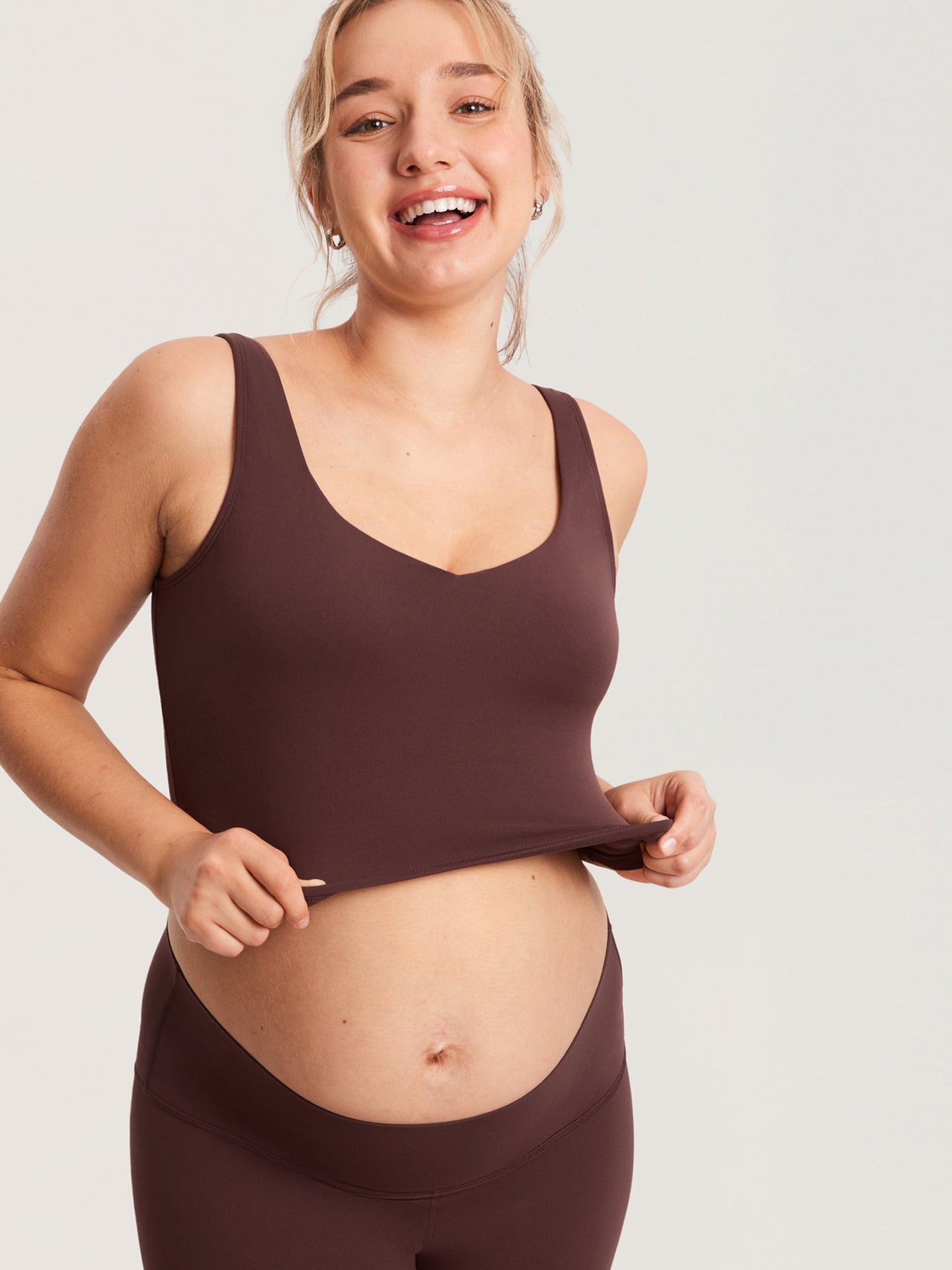 V Neck Nursing Crop Tank Top