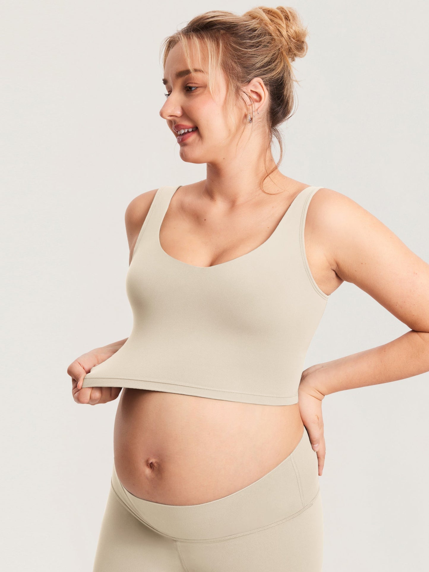 V Neck Nursing Crop Tank Top