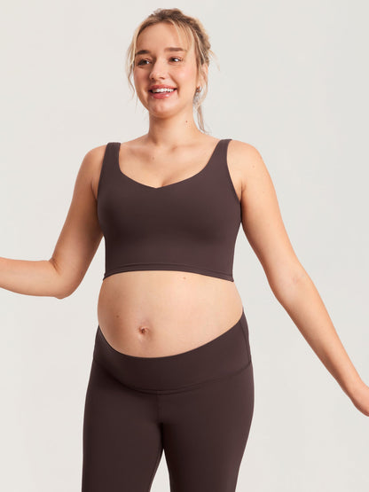 V Neck Nursing Crop Tank Top