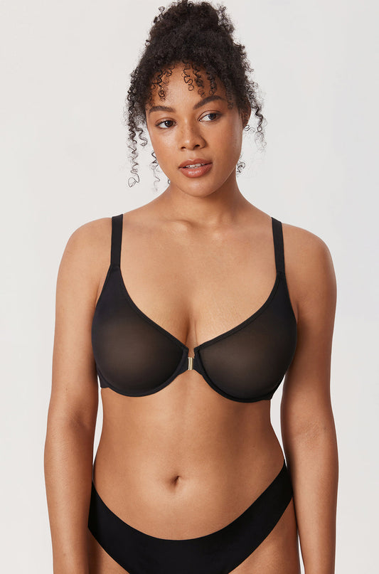 Sheer Mesh Front Closure Posture Bra