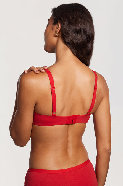 DOBREVA Women's Unlined Balconette Bra Underwire Supportive Plus Size Smooth Scoop Neck