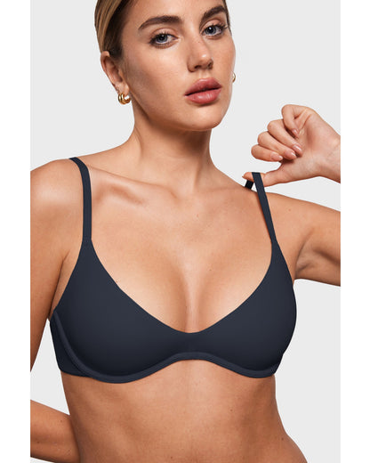 INLYRIC Women's Inbarely Plus Plunge Bra - Unlined Underwire Sexy Demi Balconette Bras