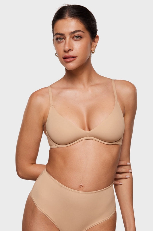 INLYRIC Women's Inbarely Plus Plunge Bra - Unlined Underwire Sexy Demi Balconette Bras