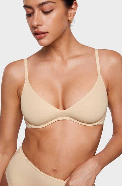 INLYRIC Women's Inbarely Plus Plunge Bra - Unlined Underwire Sexy Demi Balconette Bras