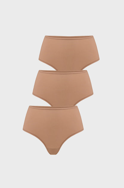 Seamless High Rise Thongs 3 Pack