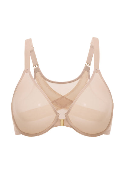 Sheer Mesh Front Closure Posture Bra