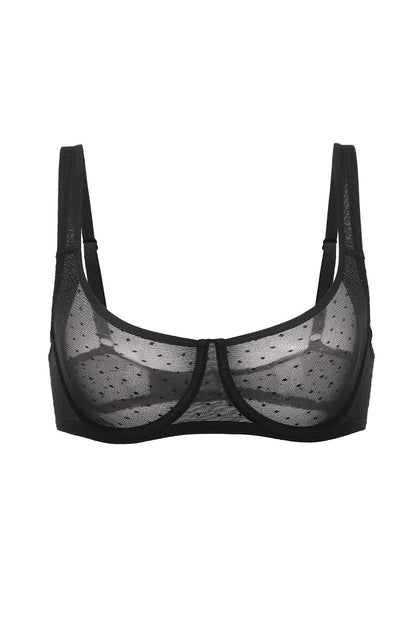 Sexy Mesh Underwire Balconette Bra