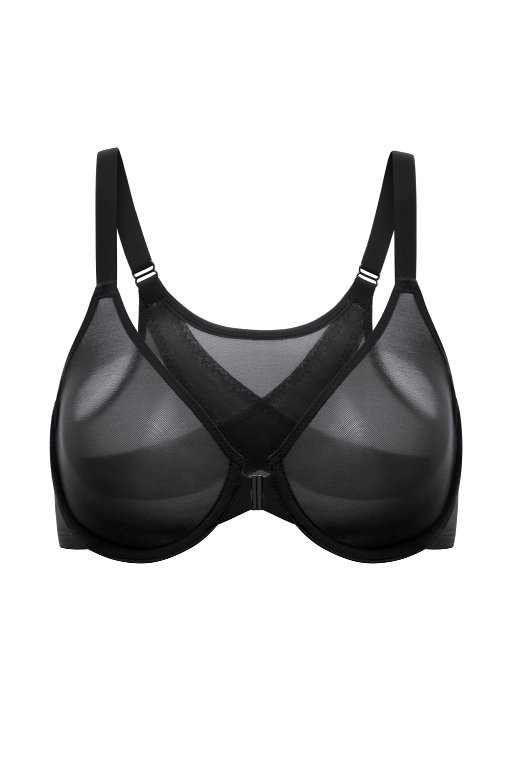 Sheer Mesh Front Closure Posture Bra